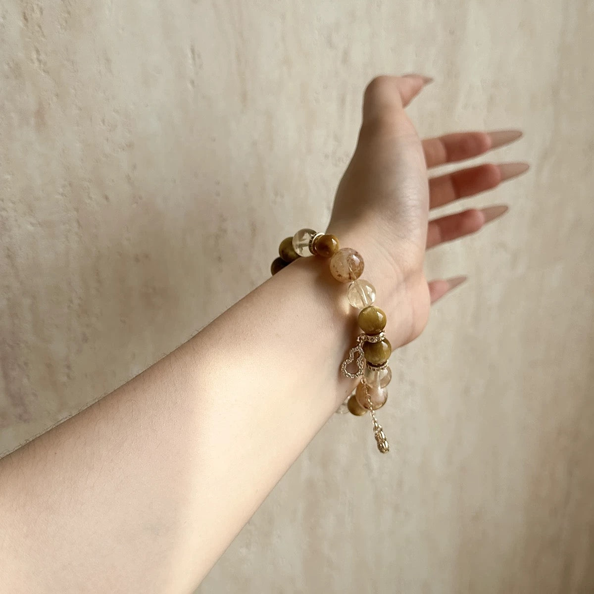 Natural Yellow Tiger Eye Citrine Rutilated Quartz Bracelet Attract Wealth Boost Career Ward Off Negative Energy Crystal Charm