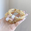 Natural Yellow Azeztulite Blue Moonstone Bracelet Attract Abundance Calm Anxiety Boost Intuition Crystal Charm