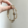 5mm Natural Milk Tea Moonstone Double Wrap Two Layer Handmade Bracelet Lunar Energy Love Career Luck Healing Crystal Jewelry