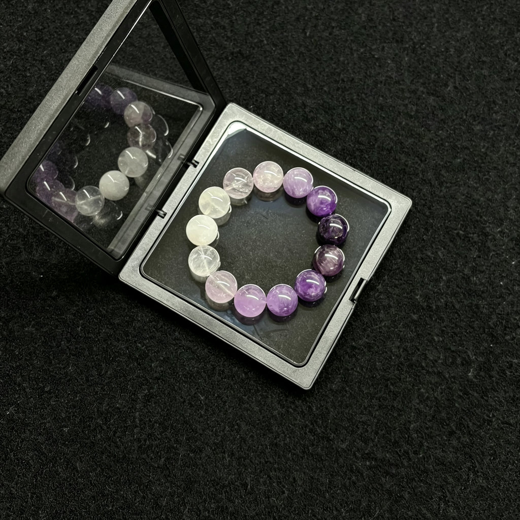 Handmade Four-in-One Purple Crystal Bracelet Boost Study Luck Attract Noble People Purify Negative Energy Healing Charm