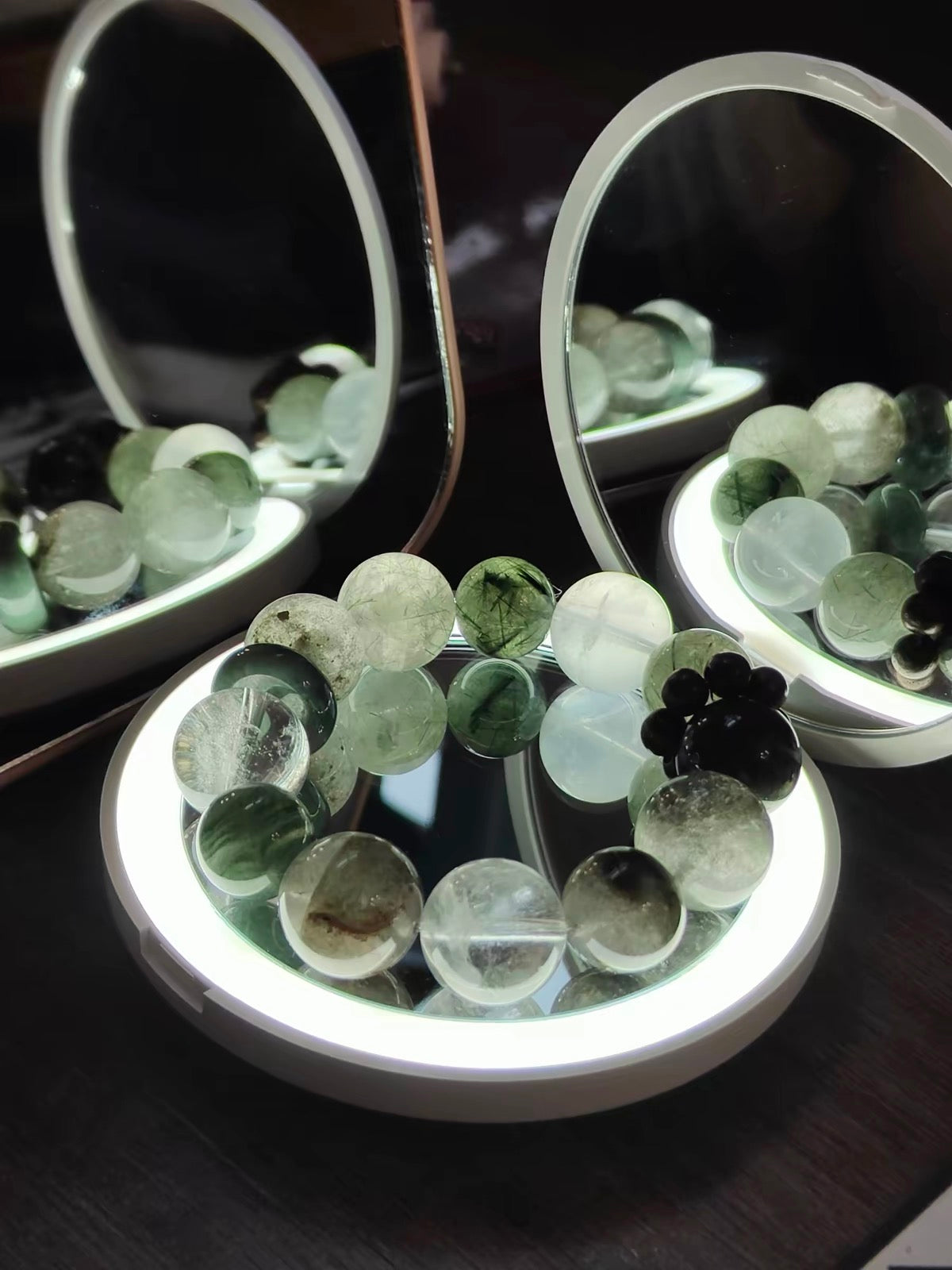 Handmade Green Phantom Quartz Bracelet Boost Career Attract Fortune Clear Negative Energy Healing Crystal Charm