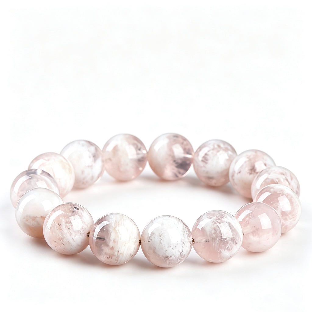 High Clarity Pink Phantom Quartz Bracelet Heal Emotions Boost Charm Attract Romance Wealth Stretch Crystal Charm