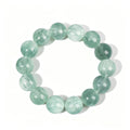 Pulsera de Cristal de Pelo de Conejo Verde Menta Natural de 14mm, Joyería de Piedras Curativas Hecha a Mano