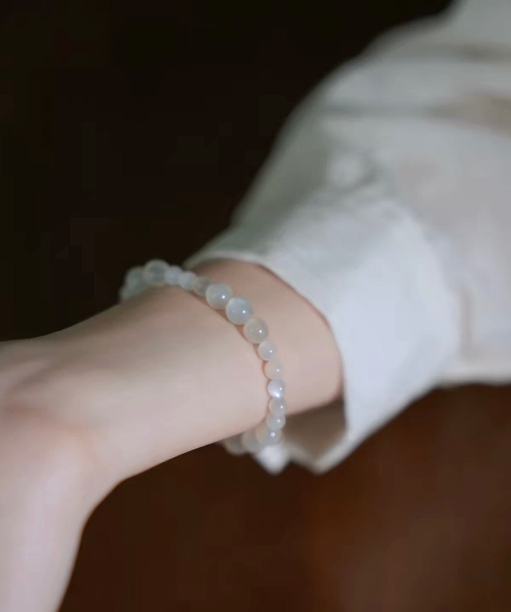 Natural White Moonstone Bracelet