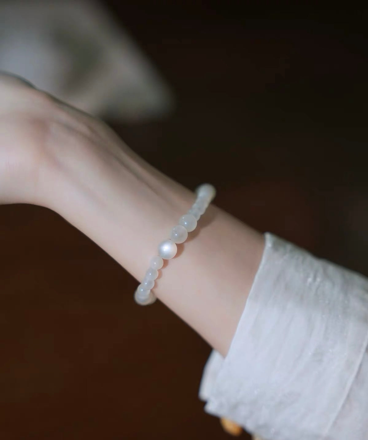 Natural White Moonstone Bracelet