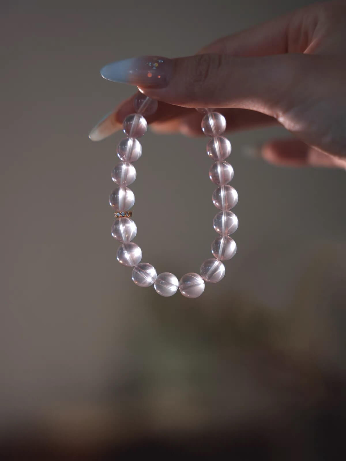 Mozambique Star Rose Quartz Six-Ray Bracelet
