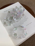 Wire-Wrapped Crystal Bracelet with Baroque Pearl & Quartz