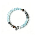 Aquamarine & Clear Quartz Bracelet with Agarwood