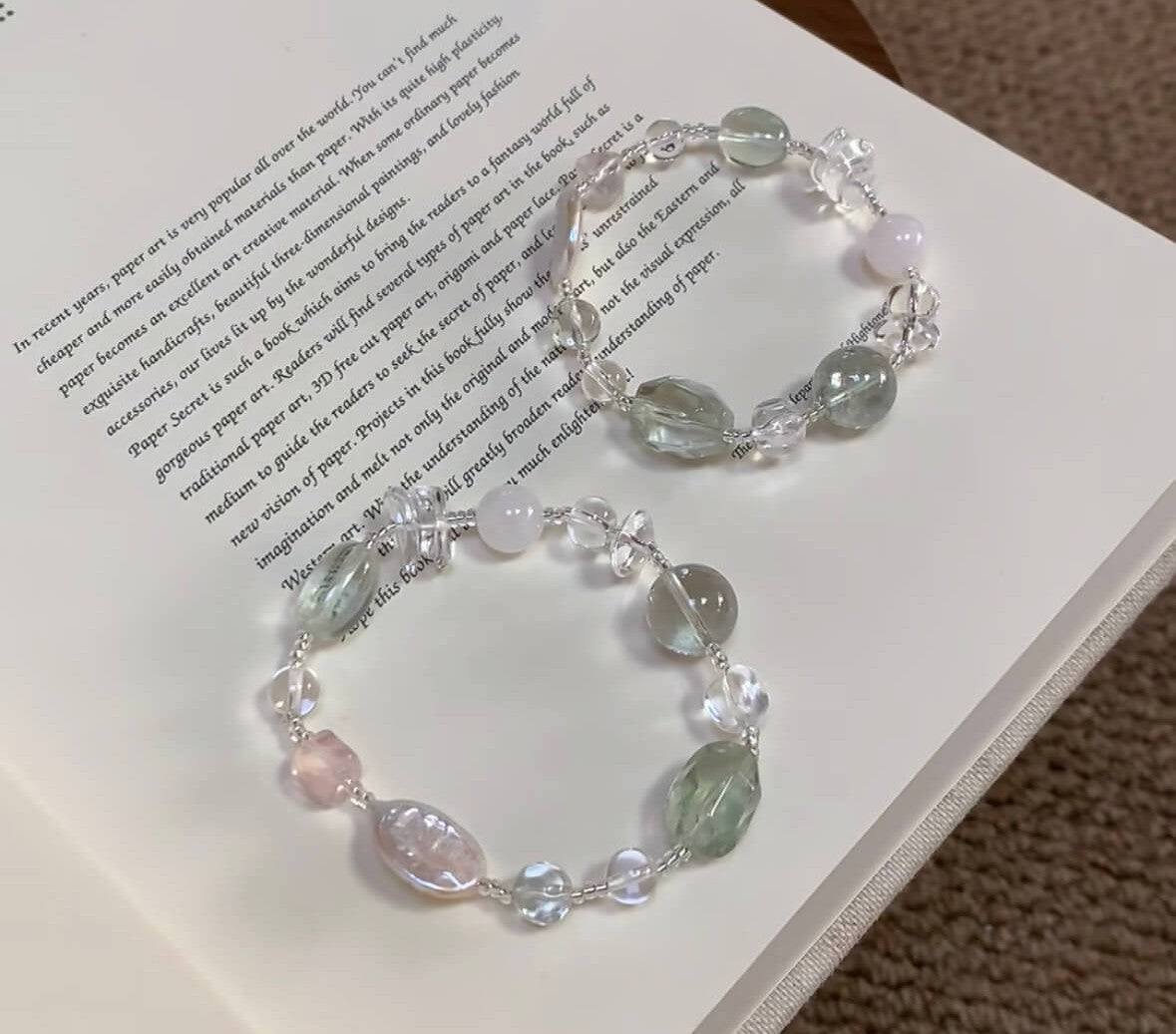 Wire-Wrapped Crystal Bracelet with Baroque Pearl & Quartz