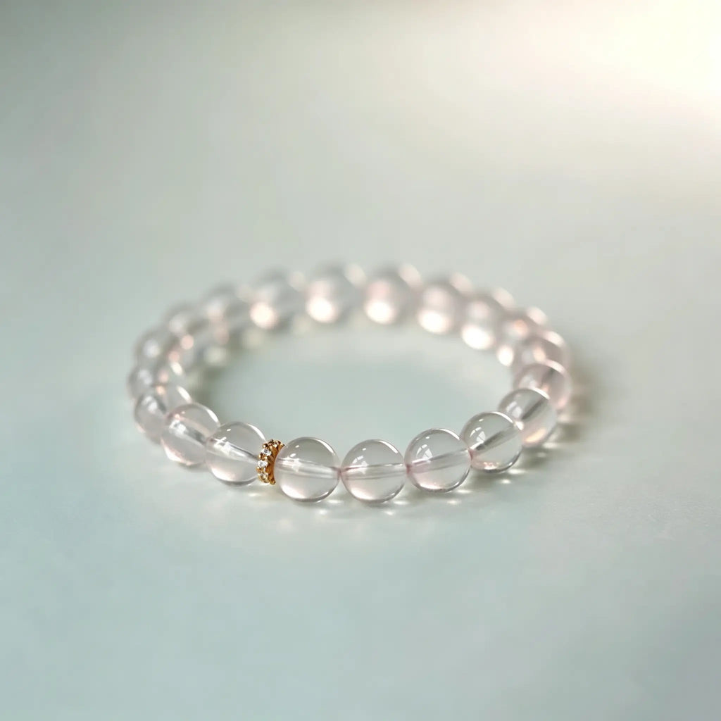 Mozambique Star Rose Quartz Six-Ray Bracelet