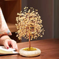 Natural Citrine Money Tree | Handmade Crystal Wealth Tree with Jade Base