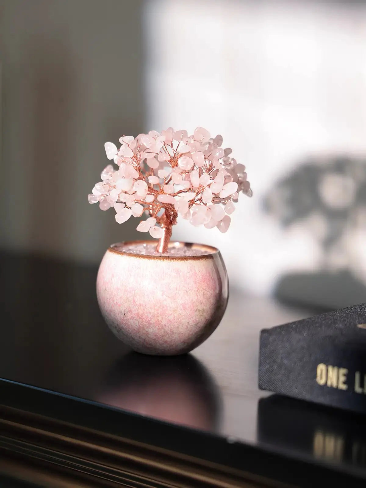 Natural Rose Quartz Crystal Tree