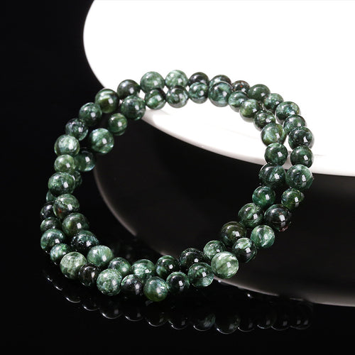 Green Seraphinite Bracelet Release Emotional Stress Ward Off Negativity Attract Wealth & Mentors Healing Crystal Charm