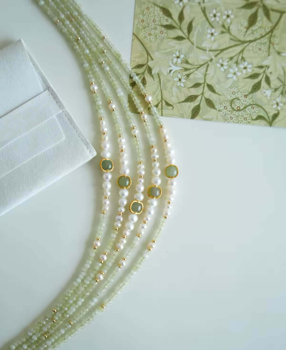 Freshwater Pearl & Hetian Jade Necklace with Chalcedony